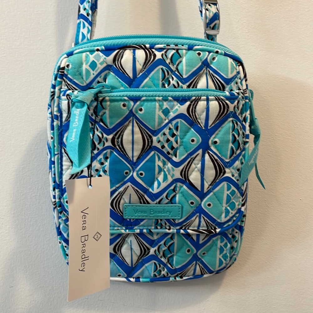 NWT Vera Bradley Mini Hipster in Go Fish Blue